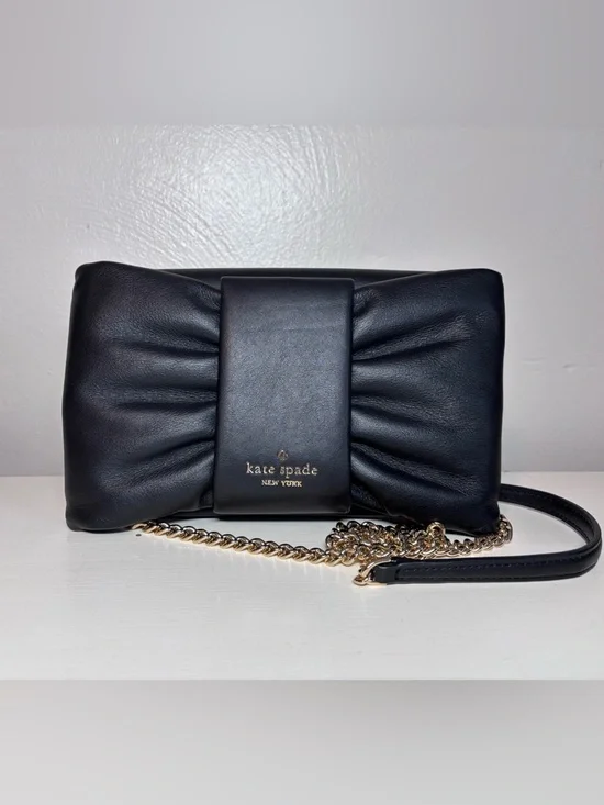 Kate Spade New York Millie Bow Flap Crossbody BLACK - Picture 1 of 11